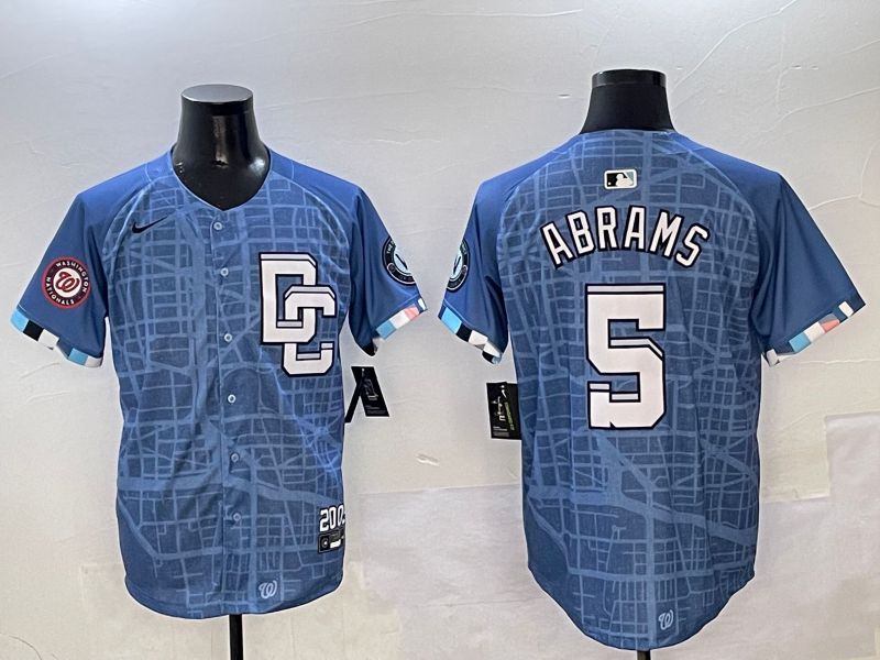 Men Washington Nationals #5 Abrams Blue Joint Name Nike 2025 MLB Jersey style 6->washington nationals->MLB Jersey